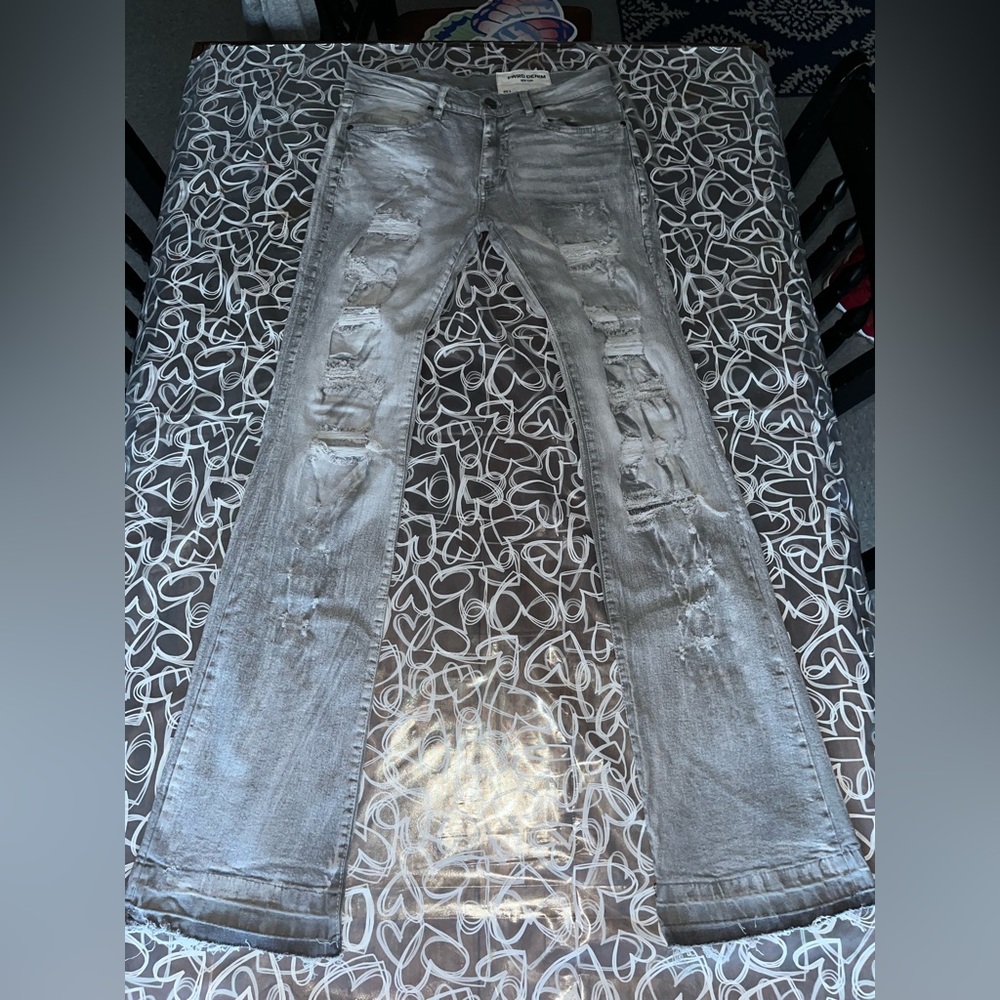Mens stacked jeans